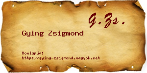 Gying Zsigmond névjegykártya